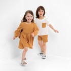 Платье детское с длинным рукавом KAFTAN «Муслин», размер 32 (110-116 см), горчичное - Фото 5