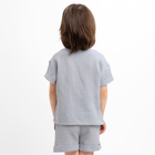 Костюм (футболка и шорты ) детский KAFTAN "Муслин", р.32 (110-116см) серый - Фото 3