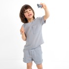 Костюм (футболка и шорты ) детский KAFTAN "Муслин", р.32 (110-116см) серый - Фото 4