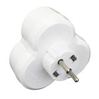 Разветвитель AY-KA на 3 розетки круглый с/з белый - фото 53299357