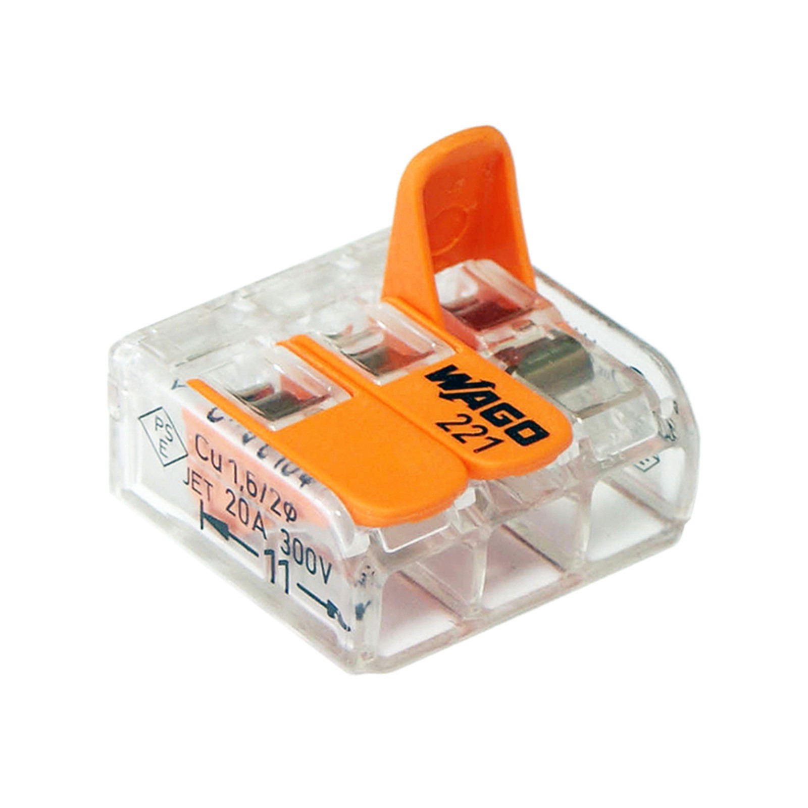 Соединительная клемма WAGO 3-х проводная (221-413), 50 штук (9580534 ...