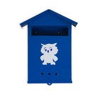 Ящик почтовый без замка (с петлёй), вертикальный, «Домик», синий - фото 24478785