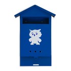 Ящик почтовый без замка (с петлёй), вертикальный, «Домик», синий - фото 24478786