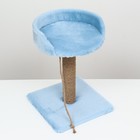 Столбик-когтеточка с лежаком, 35 х 35 х 55 см, голубой - Фото 4