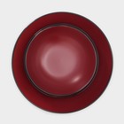 Набор тарелок керамических Доляна «Ваниль», 18 предметов: 6 тарелок d=19 см, 6 тарелок d=27 см, 6 мисок d=19 см, цвет бордовый - Фото 5