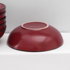 Набор тарелок керамических Доляна «Ваниль», 18 предметов: 6 тарелок d=19 см, 6 тарелок d=27 см, 6 мисок d=19 см, цвет бордовый - Фото 10