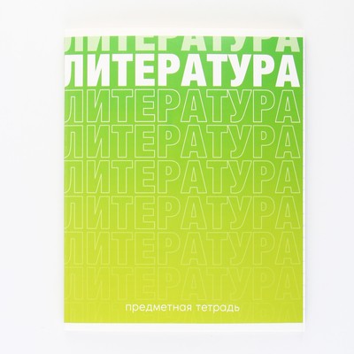 Тетрадь в линейку, предметная, 48 л., на скрепке, А5 «ГРАДИЕНТ. Литература»