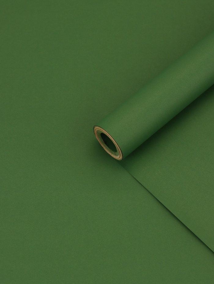 Бумага упаковочная крафт, хаки двухсторонняя, 0,68 х 10±5% м - Фото 1