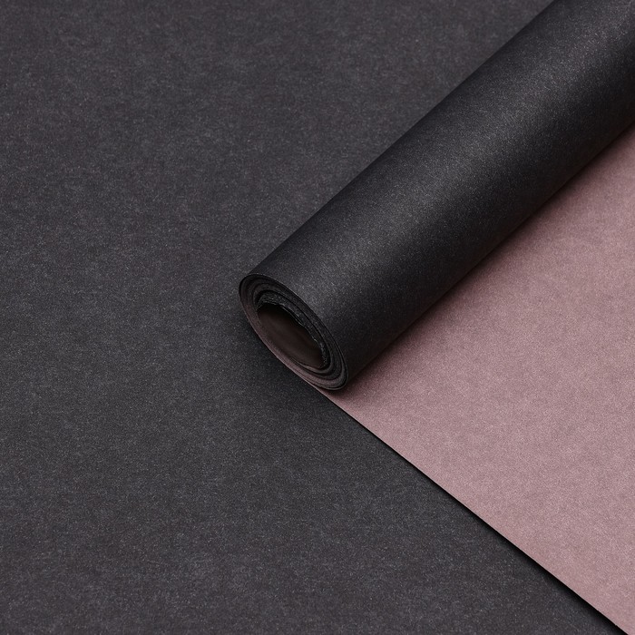 Бумага упаковочная крафт, черный-капучино 0,68 х 10 м - Фото 1