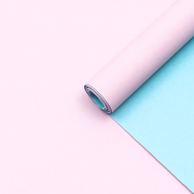 Бумага упаковочная крафт, пастель нежная - бирюзовый, 0,68 х 10±5% м