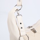 Сумка-мешок "Золотой дождь" на молнии, 3 наружных кармана, длинный ремень, цвет бежевый - Фото 5