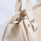 Сумка-тоут "Золотой дождь" на молнии, наружный карман, длинный ремень, цвет бежевый - фото 22182442