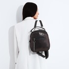 Рюкзак - сумкка на молнии, Золотой Дождь, искусственная кожа, цвет серый - Фото 7