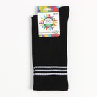 Носки женские высокие, цвет чёрный, размер 23 - фото 50748611