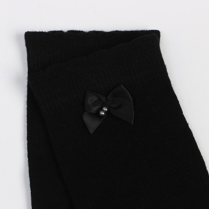 Гольфы детские "Сердца", цвет чёрный, размер 18-20 - фото 1885641834