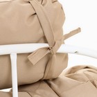 Кресло "Папасан" мини, с бежевой подушкой, белый каркас, 81х68х77см - Фото 5