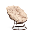 Кресло "Пончик" с бежевой подушкой, коричневая стойка, 55 х 40 х 61 см - фото 320029150