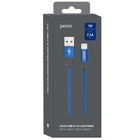 Кабель PERO DC-02, Lightning - USB, 2,4 А, 1 м, тканевая оплетка, синий - Фото 6