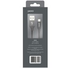 Кабель PERO DC-02, microUSB - USB, 2 А, 1 м, тканевая оплетка, черный 9605954 - фото 14180367