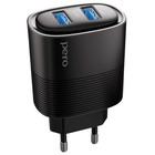 Сетевое зарядное устройство PERO TC08 AUTO MAX, 2 USB, 3.4 А, черное - фото 319430261