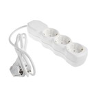 Удлинитель Luazon Lighting ECO, 3 розетки, 1.7 м, 10 А, 2200 Вт, ПВС 3×0.75 мм2, с заземлением, белый - Фото 2