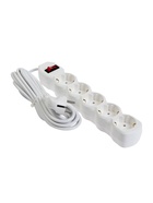 Удлинитель Luazon Lighting ECO, 5 розеток, 5 м, 10 А, 2200 Вт, ПВС 3×0.75 мм2, с заземлением, белый - Фото 3