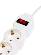 Удлинитель Luazon Lighting ECO, 5 розеток, 5 м, 10 А, 2200 Вт, ПВС 3×0.75 мм2, с заземлением, белый - Фото 4