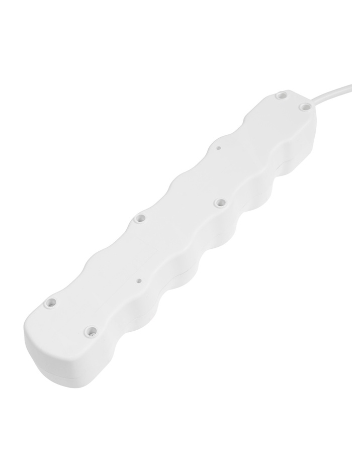 Удлинитель Luazon Lighting ECO, 5 розеток, 5 м, 10 А, 2200 Вт, ПВС 3х0.75 мм2, с з/к, белый - фото 51850731