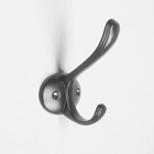 Крючок мебельный CAPPIO CKD017 ARTURO, двухрожковый, черный - Фото 2