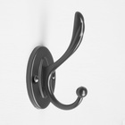 Крючок мебельный CAPPIO CKD024 LOVE, двухрожковый, черный - Фото 2