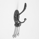 Крючок мебельный CAPPIO CKD024 LOVE, двухрожковый, черный - Фото 3