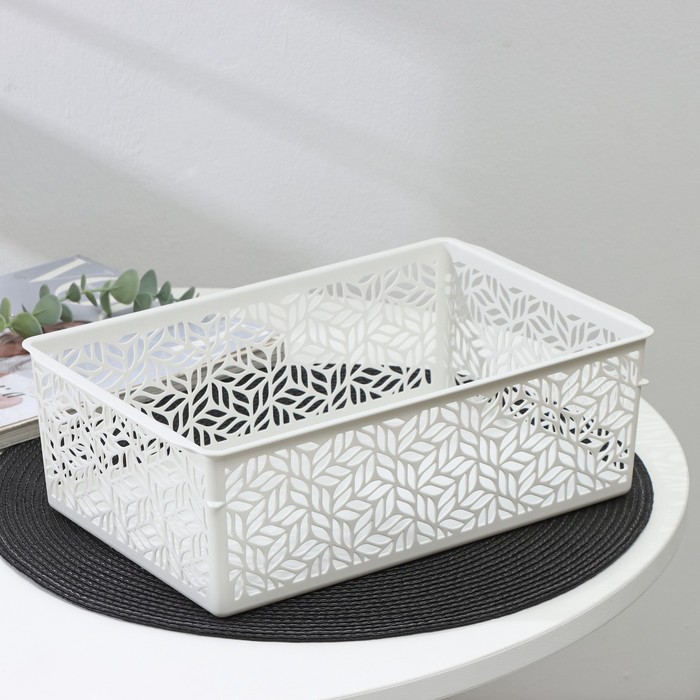 Корзинка для хранения без крышки Linden, 4.3 л, 29×19×9.5 см, светло-серый - Фото 1