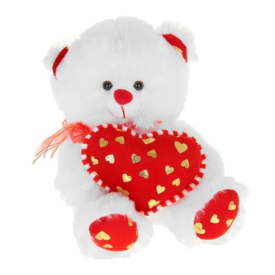 Мягкая игрушка «Мишка с бантом», на лапках и ушах сердечки, цвета МИКС 331865