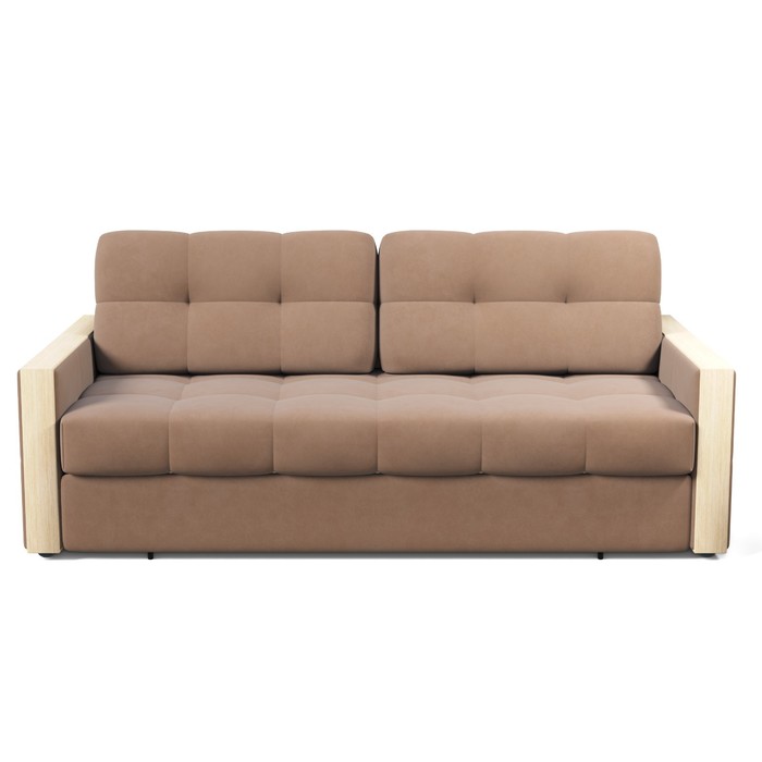 Прямой диван «Ричмонд 3», механизм тик-так, велюр, цвет катания латте / сизая ель