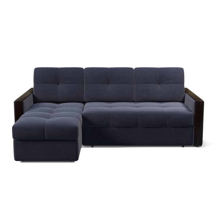Угловой диван «Ричмонд», механизм тик-так, универсальный, велюр, цвет катания стил / венге