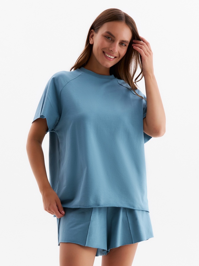 Комплект женский (майка, шорты) MINAKU: Casual Collection, пепельный, размер 44 - Фото 1