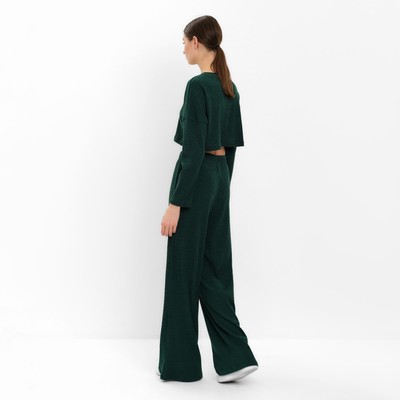 Костюм женский (лонгслив, брюки) MINAKU: Casual Collection, зелёный, размер 46