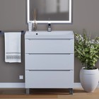Тумба под раковину Uperwood Tanos, 70 см, напольная, белая, 3 ящика - Фото 1