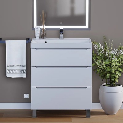 Тумба напольная Uperwood, под раковину Uperwood Tanos 70, 3 ящика, цвет белый