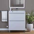 Тумба под раковину Uperwood Tanos, 70 см, напольная, белая, 2 ящика - Фото 1