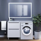 Тумба напольная под стиральную машину Uperwood Tanos 60, 2 ящика, цвет белый/графит - Фото 1