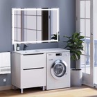 Тумба напольная под стиральную машину Uperwood Tanos 60, 2 ящика, цвет белый/графит - Фото 4