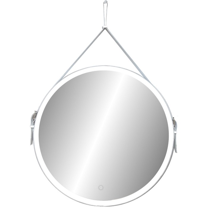 Зеркало Uperwood Round LED, 65х65 см, подсветка, сенсорный выключатель, белый ремень - фото 1907709149