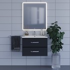 Тумба под раковину Uperwood Foster 70 см, подвесная, черная - Фото 2