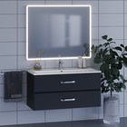 Тумба под раковину Uperwood Foster 100 см, подвесная, черная - Фото 3