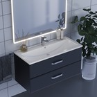 Тумба под раковину Uperwood Foster 100 см, подвесная, черная - Фото 4
