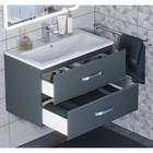 Тумба под раковину Uperwood Foster 80 см, подвесная, серый графит - Фото 2