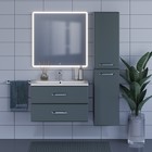 Тумба под раковину Uperwood Foster 80 см, подвесная, серый графит - Фото 11