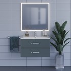 Тумба под раковину Uperwood Foster 80 см, подвесная, серый графит - Фото 6