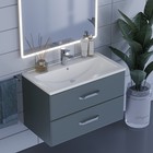 Тумба под раковину Uperwood Foster 80 см, подвесная, серый графит - Фото 8